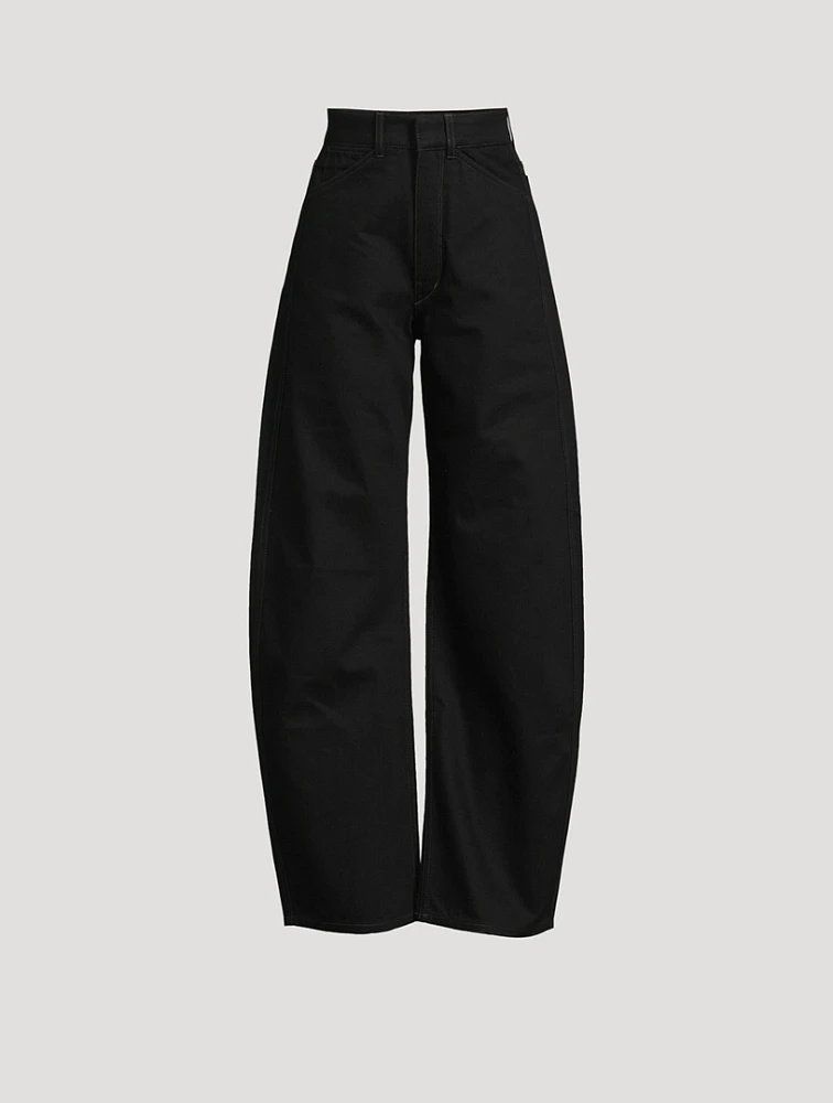 Curved Straight-Leg Jeans