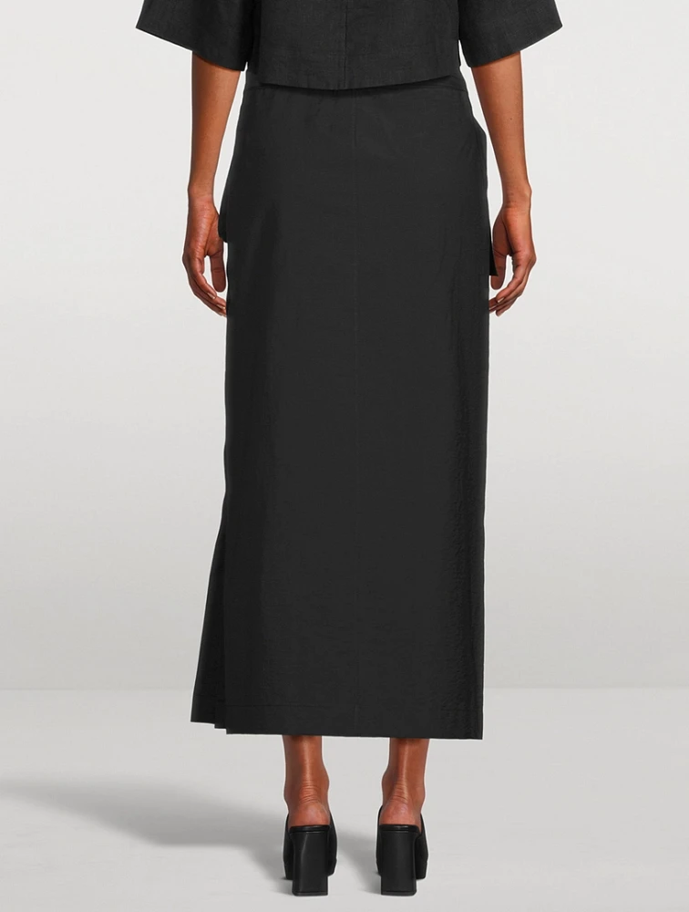 Washed Technical Cotton Skirt