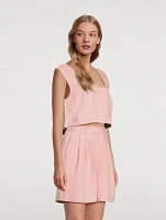 Caleb Linen Crop Top
