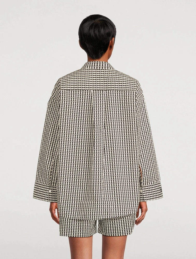Derris Organic Cotton Shirt Monogram Print