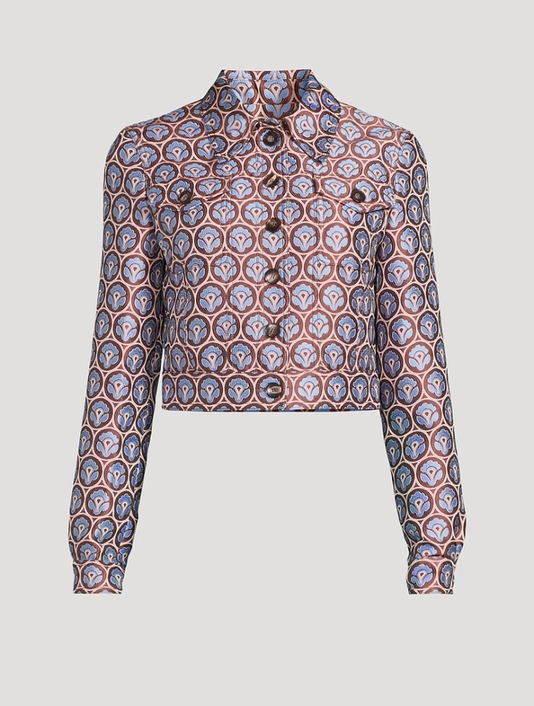 Aurea Jacquard Cropped Jacket