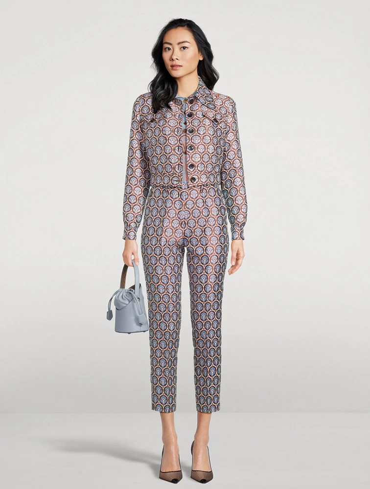 Aurea Jacquard Cigarette Trousers