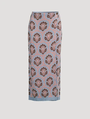 Aurea Jacquard Wrap Midi Skirt