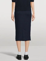 Tonal Check Jacquard Pencil Skirt