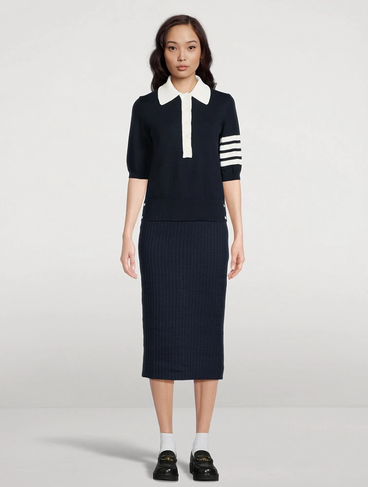Tonal Check Jacquard Pencil Skirt