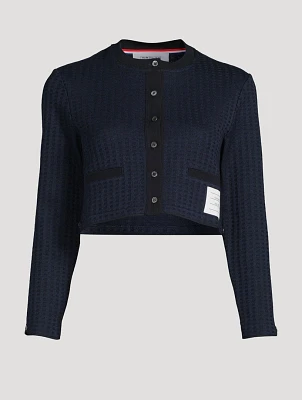 Tonal Check Jacquard Cardigan