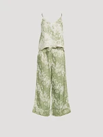 Linen Cami And Wide Leg Set Flowers of Time Print