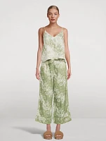 Linen Cami And Wide Leg Set Flowers of Time Print