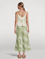 Linen Cami And Wide Leg Set Flowers of Time Print