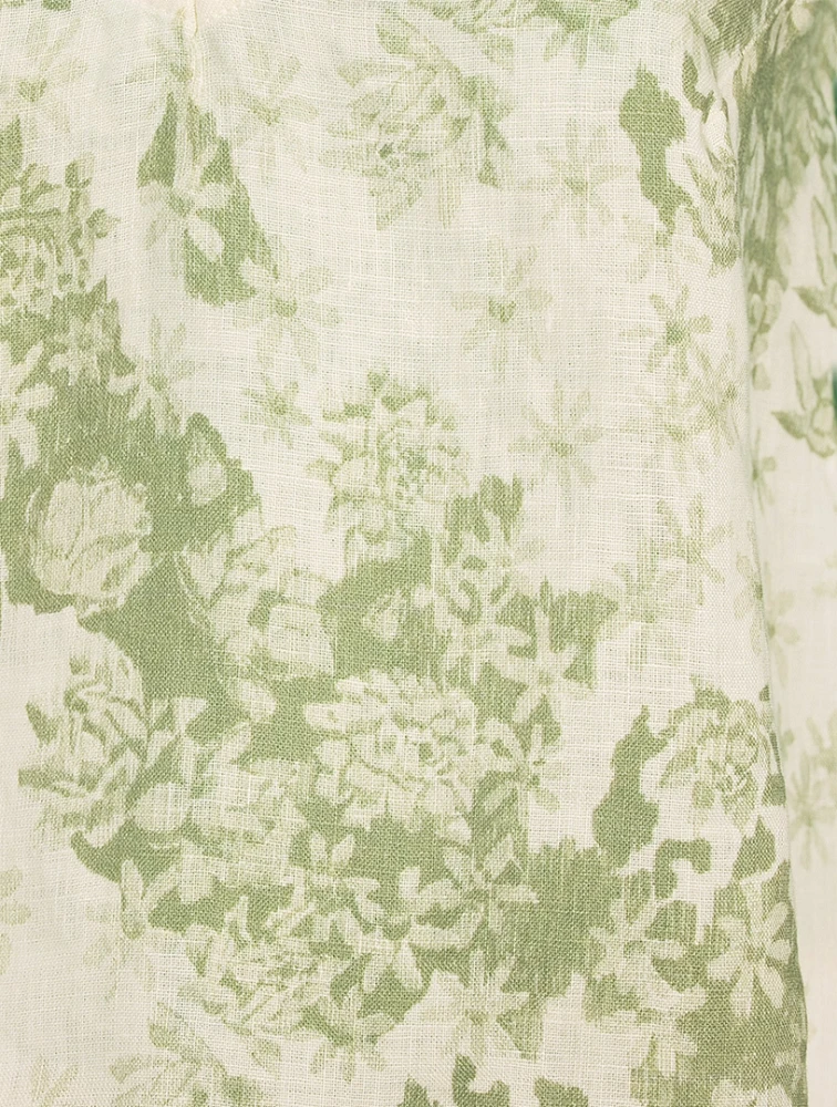 Linen Cami And Wide Leg Set Flowers of Time Print