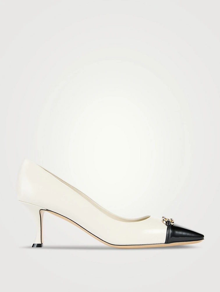 Bria Leather Cap-Toe Pumps