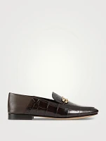 Louis Croc-Embossed Leather Loafers