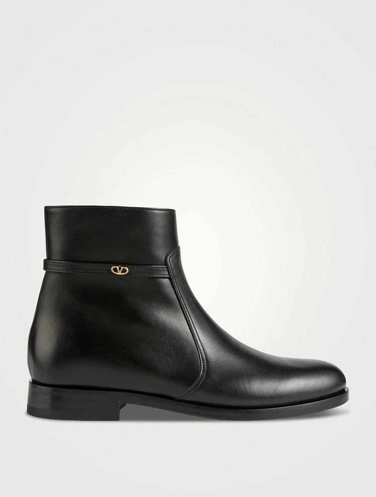 VLogo Leather Ankle Boots