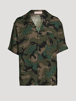 Toile Iconographe Camouflage Silk Bowling Shirt