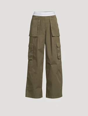 Cotton Twill Mid-Rise Cargo Pants