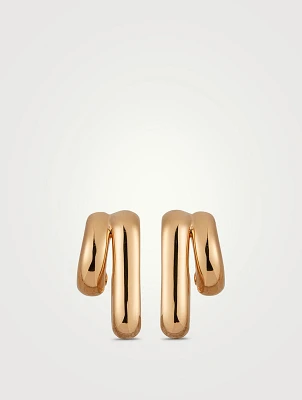 Jumbo 14K Gold Double Huggie Earrings
