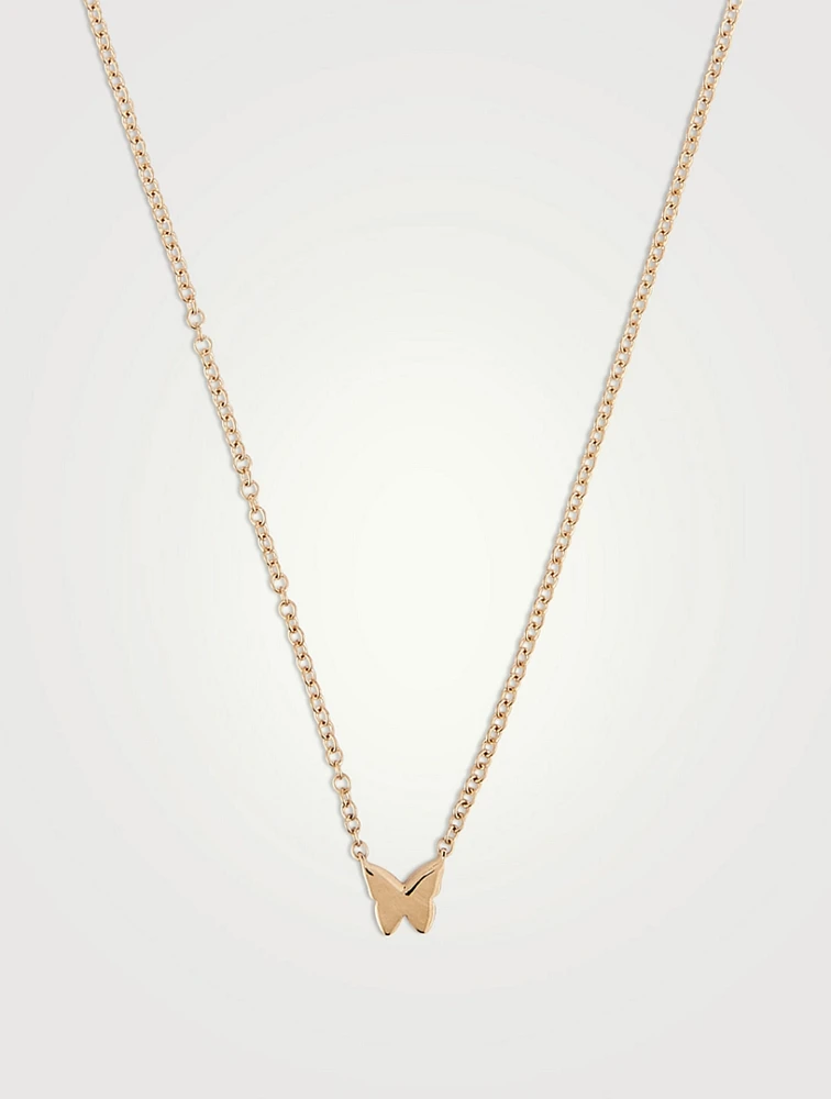 Baby 14K Gold Diamond Butterfly Necklace