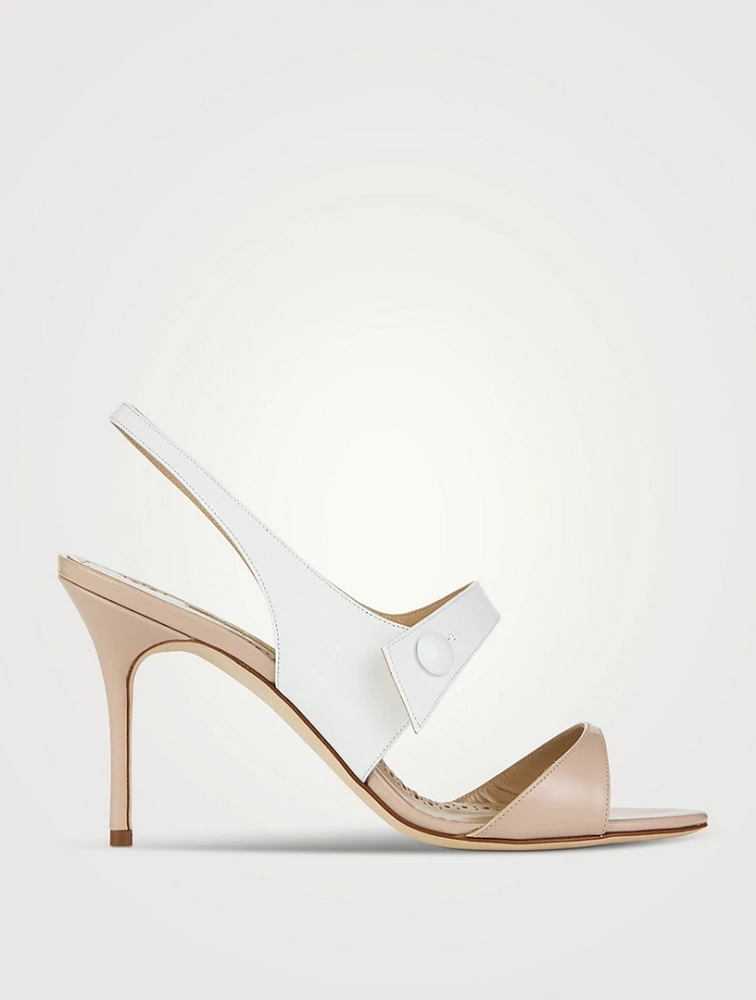 Climnetra Bicolour Leather Slingback Sandals