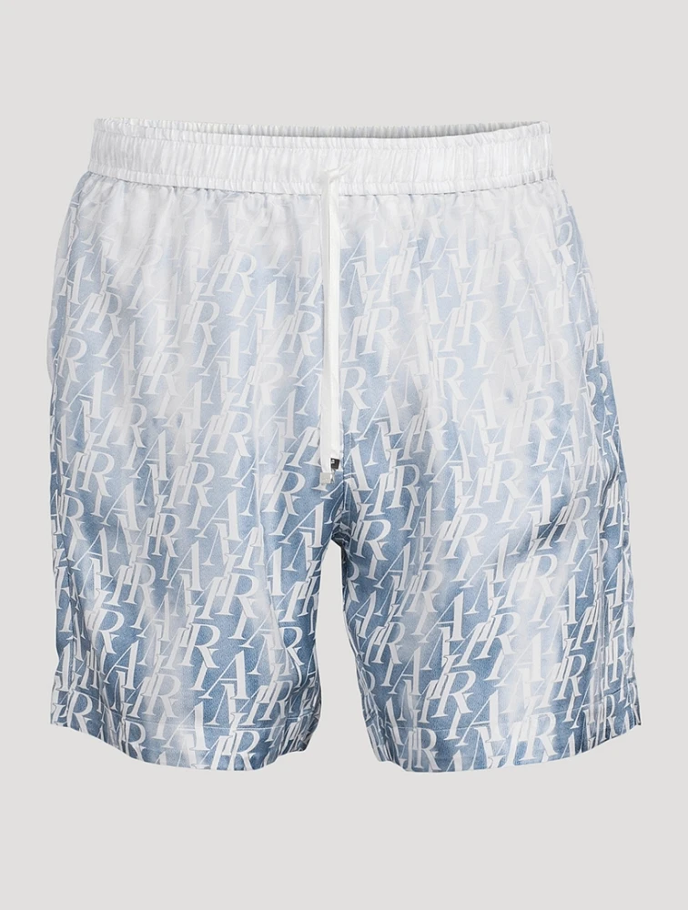 Silk Shorts Logo Print