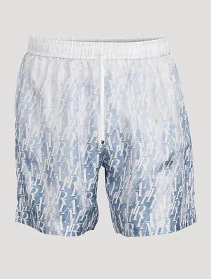 Silk Shorts Logo Print