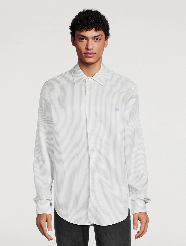 Poplin Shirt Crowded Stripe Print