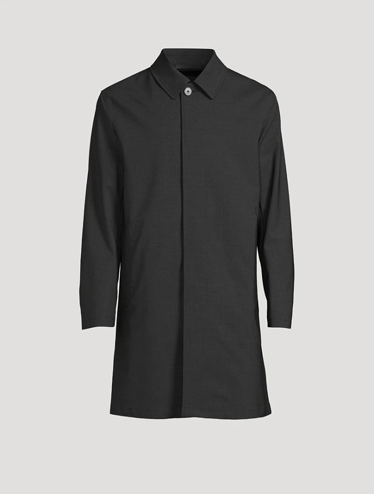 Stretch Wool-Blend Car Coat
