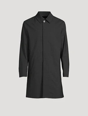 Stretch Wool-Blend Car Coat