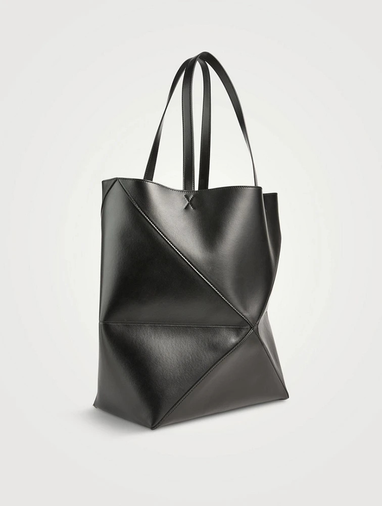 Large Puzzle Fold Leather Tote Bag