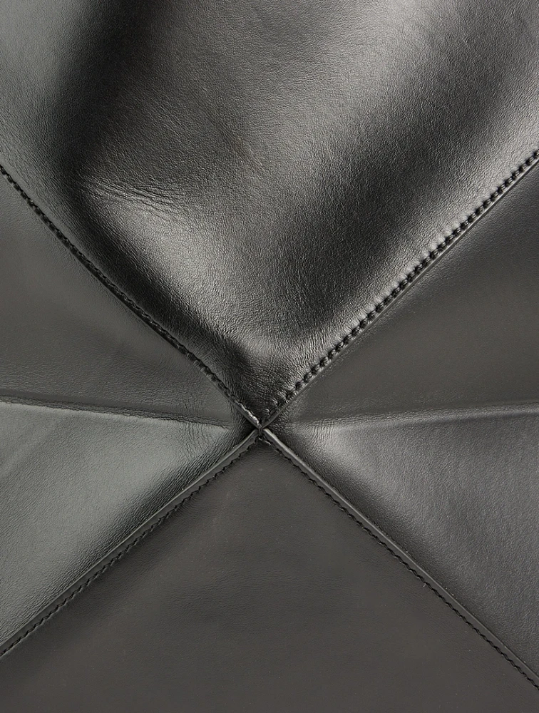 Large Puzzle Fold Leather Tote Bag