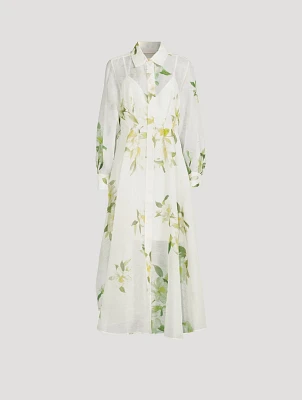 Harmony Linen And Silk Midi Dress