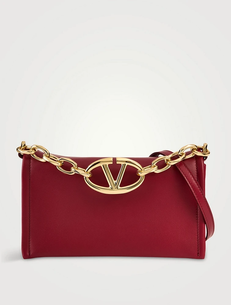 VLOGO Chain Leather Clutch