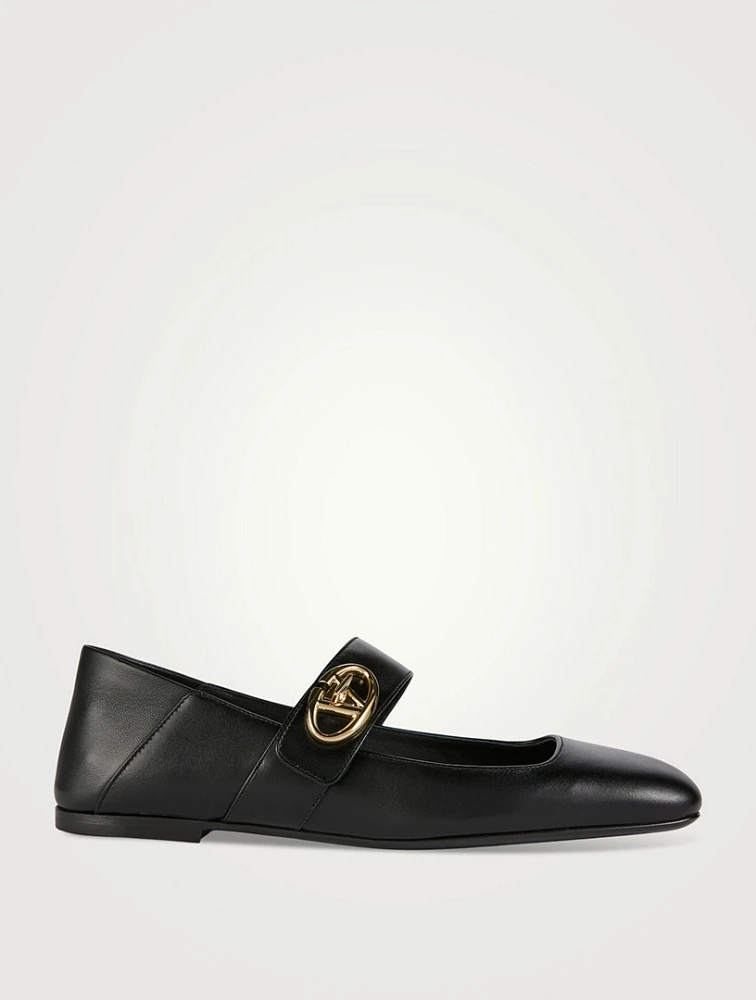VLOGO Locker Leather Mary Jane Ballet Flats