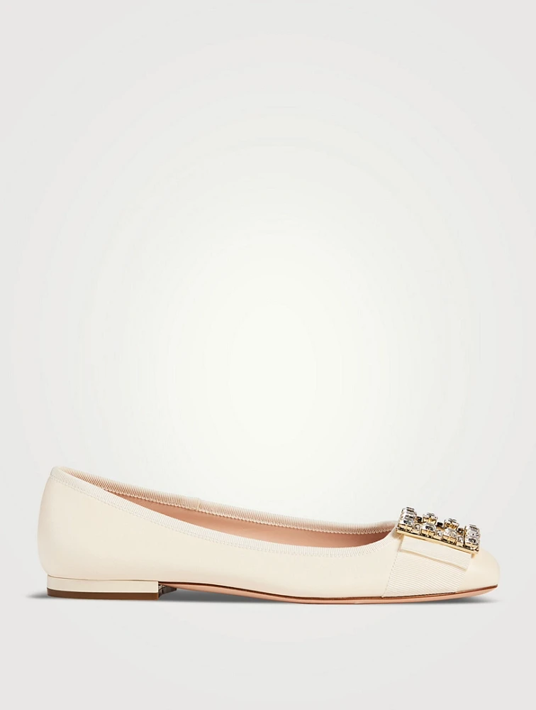 Très Vivier Strass Leather Ballerinas