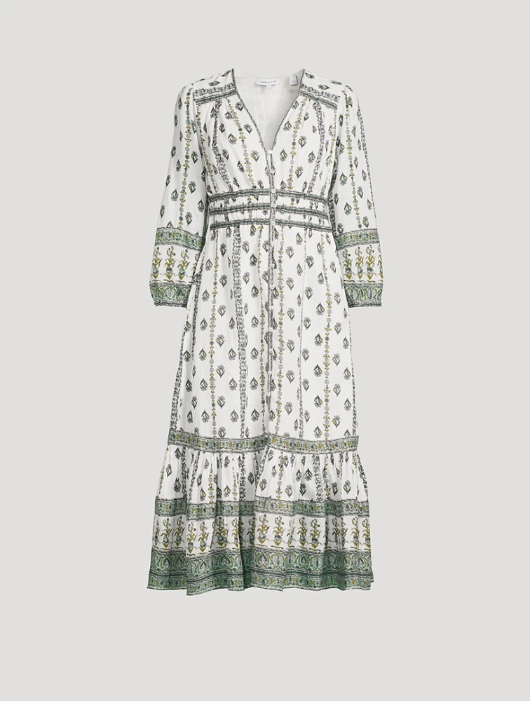 Castella Printed Rami Midi Dress