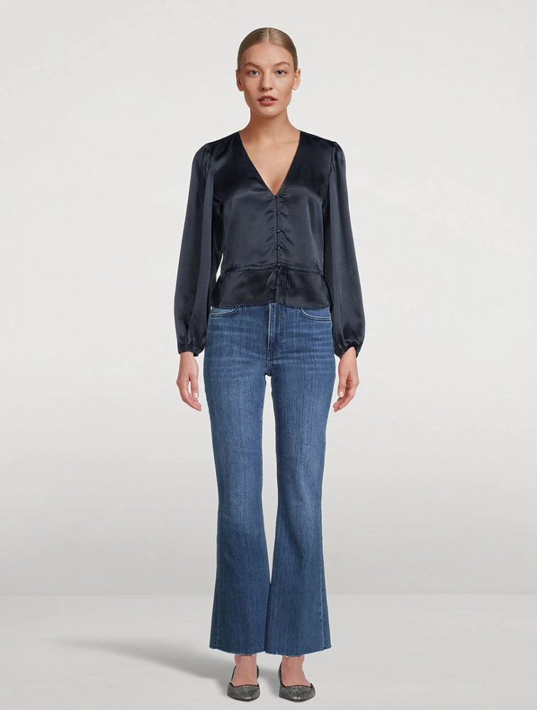 Silk Drawstring Blouse