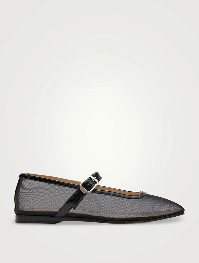 Mesh Mary Jane Ballet Flats
