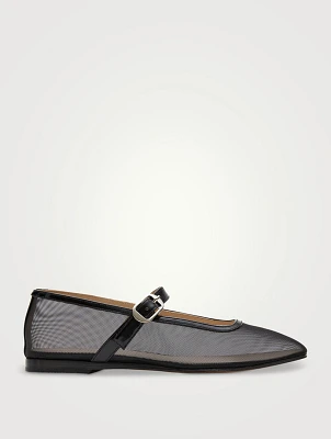 Mesh Mary Jane Ballet Flats