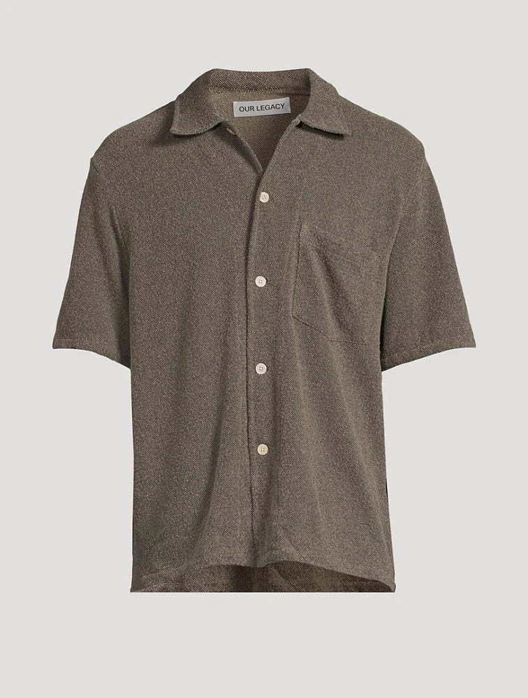 Boucle Short-Sleeve Boxy Shirt