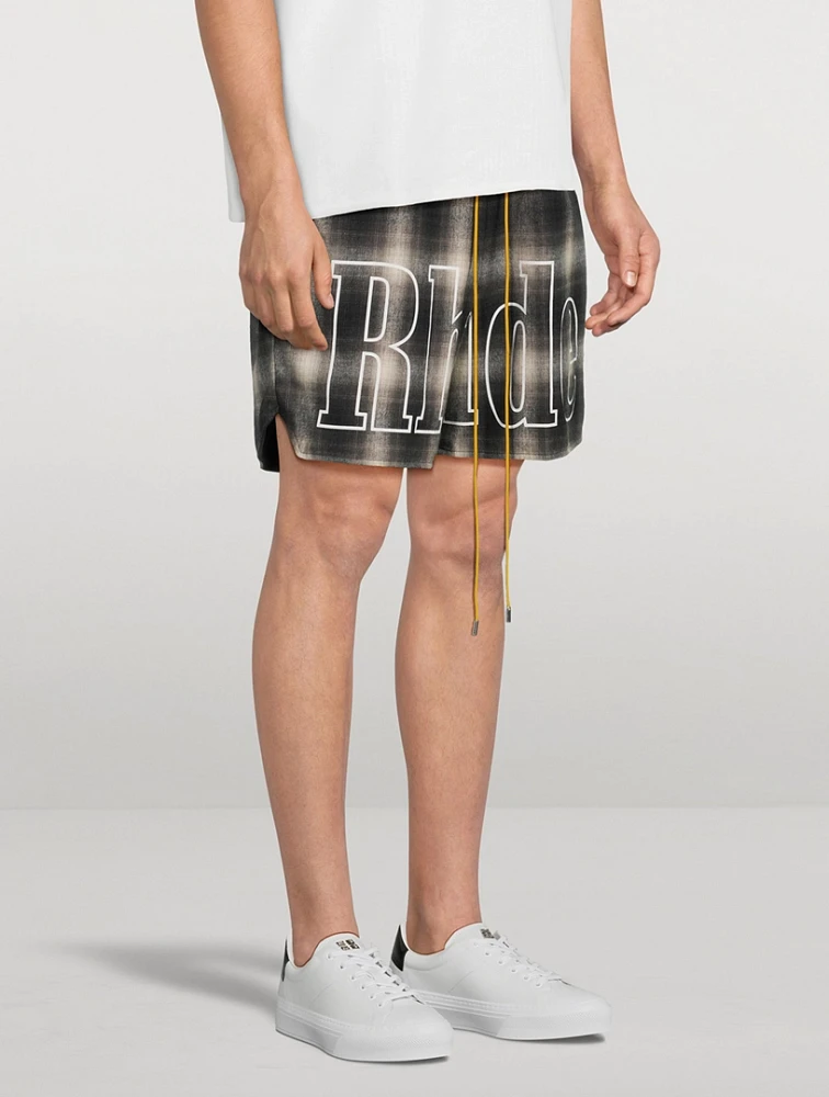 Plaid Logo Shorts
