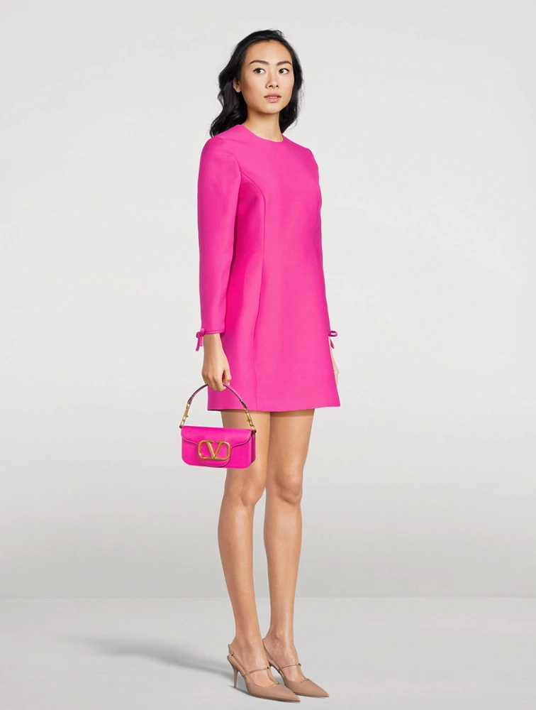 Bow-Trimmed Crêpe Couture Mini Dress