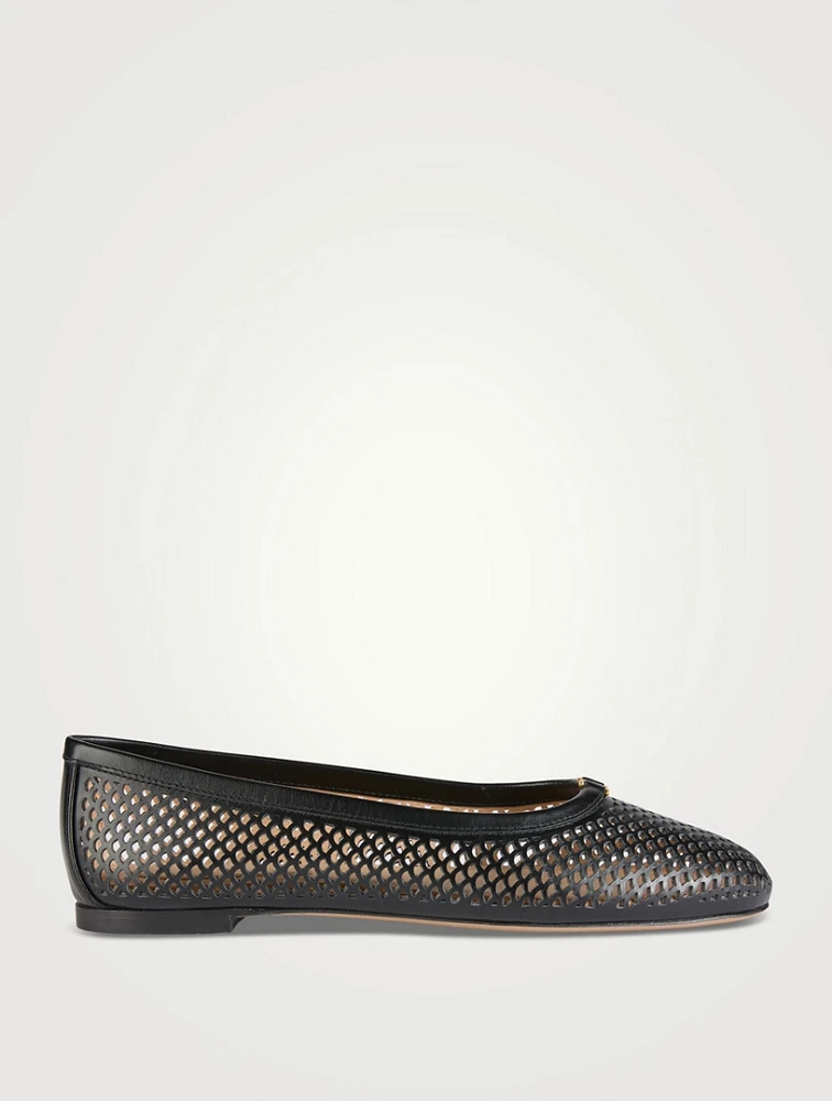 Marcie Perforated Leather Ballet Flats