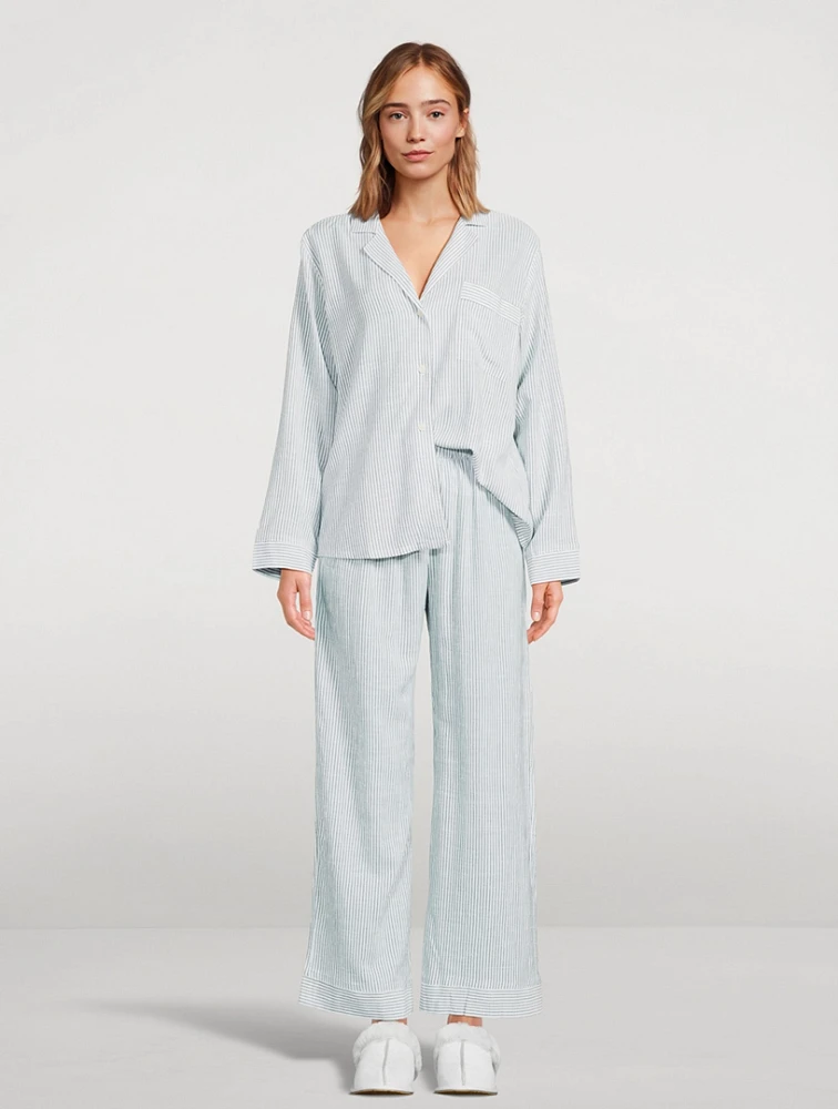 Nautico Long Pajama Set Stripe Print