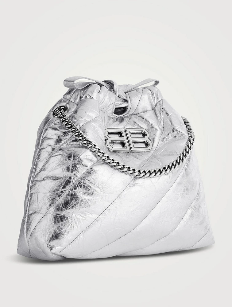 XS Crush Quilted Metallic Leather Crossbody Bag