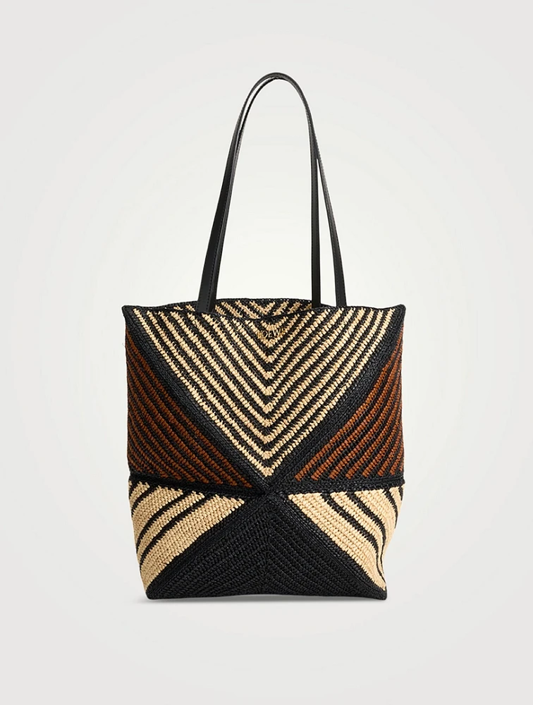 Loewe x Paula's Ibiza Medium Puzzle Fold Raffia Tote Bag