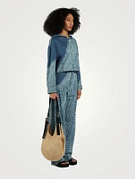 Loewe x Paula's Ibiza Punch Hole Raffia Shoulder Bag