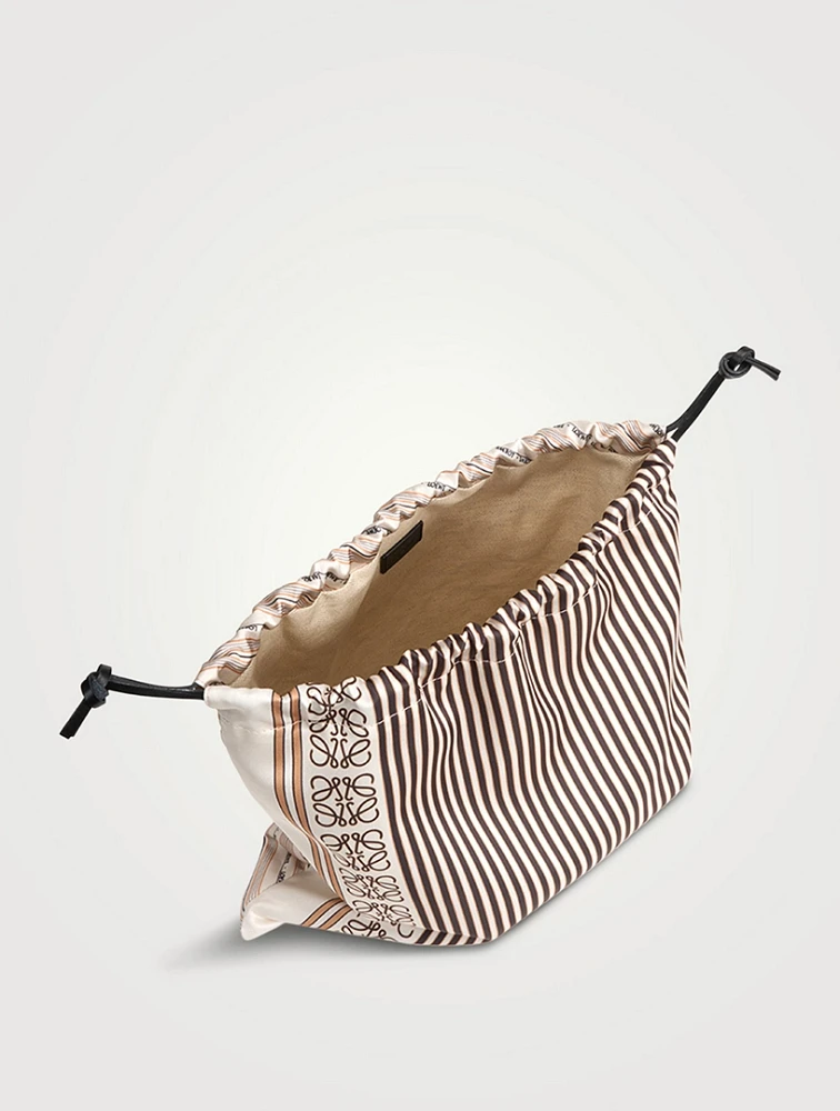 Loewe x Paula's Ibiza Drawstring Pouch In Stripe Print