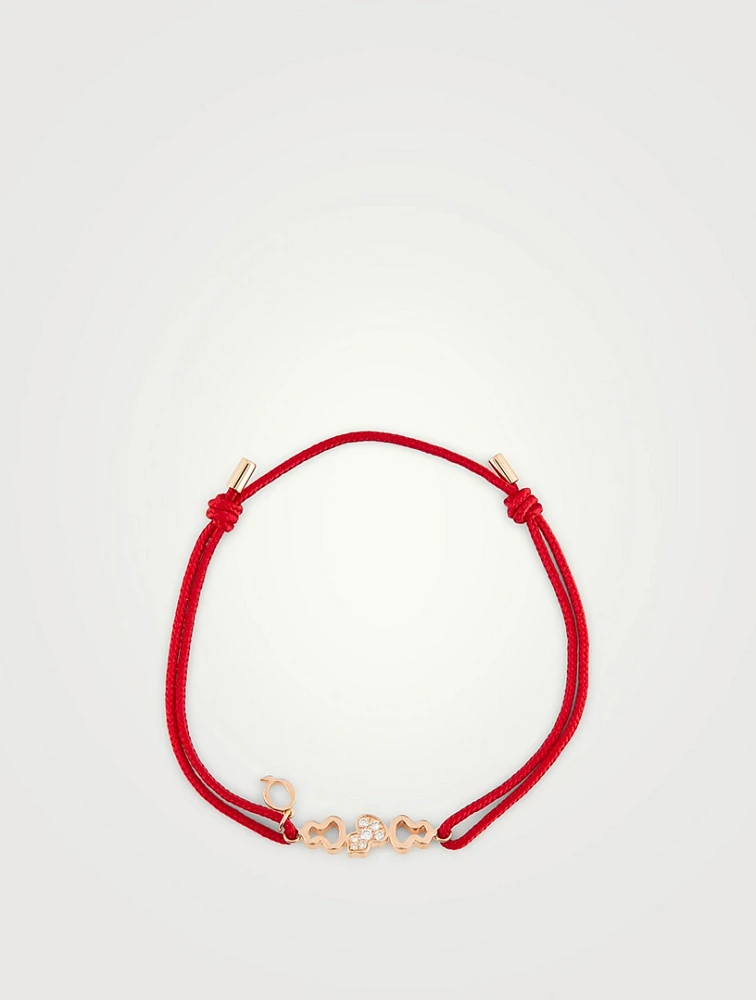 Wulu 18K Rose Gold Cord Bracelet With Diamonds