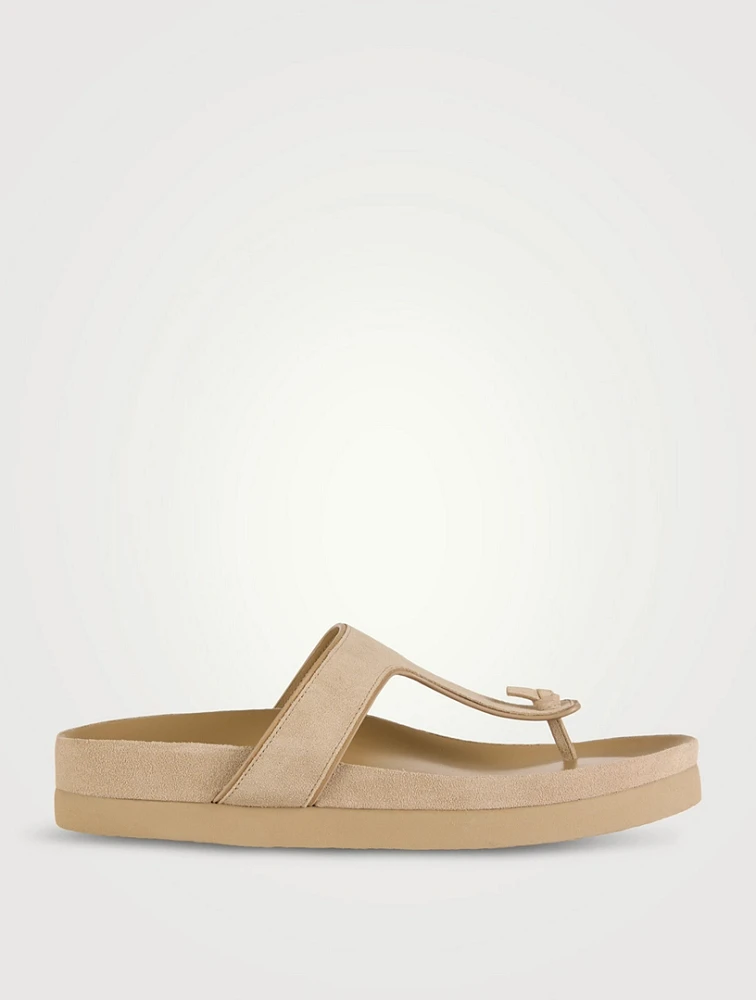 Frankie Suede Thong Slide Sandals