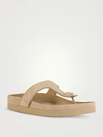 Frankie Suede Thong Slide Sandals
