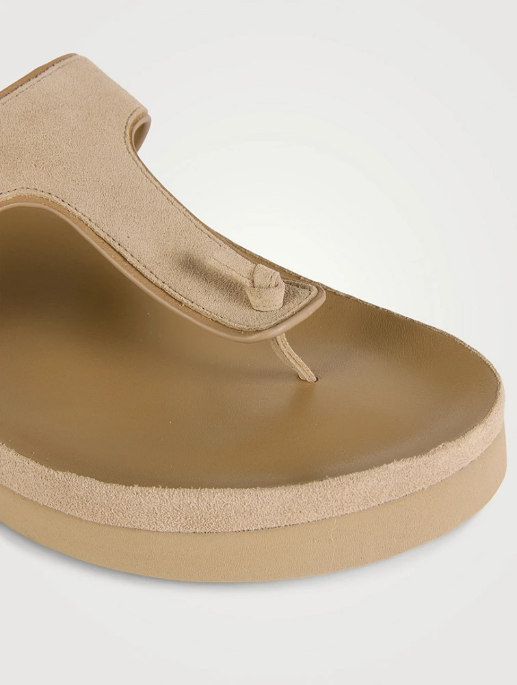 Frankie Suede Thong Slide Sandals